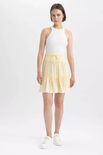 Tie-dye Crinkle Вискозна мини пола 