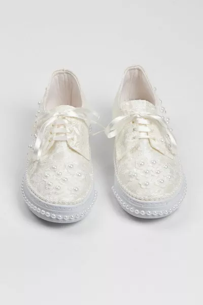 Suola bassa Plenty of Pearls Guipure Abito da sposa, abito da sera, scarpe da ginnastica