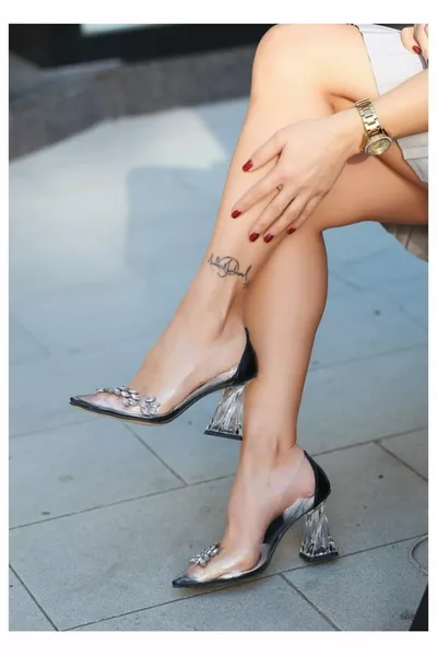 Jary Skin Sheer Hakken Kralen Schoenen