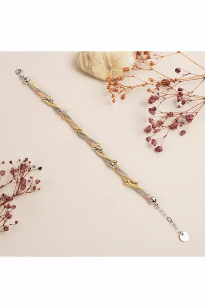 Bracciale Dorika Tripla Palla Birmana in Argento