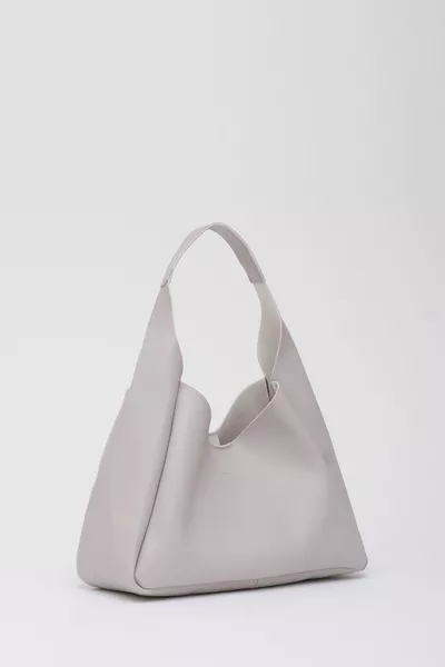 رمادي  فو الجلد بسحاب حقيبة ماكياج مع إغلاق المفاجئة حقيبة اليد والكتف E:  L: W:  سم