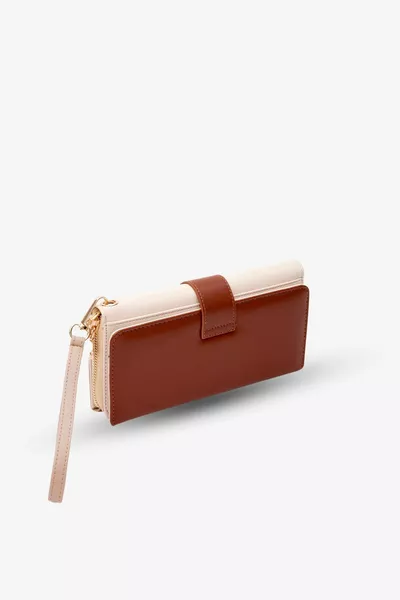 المرأة عارية تان XL كبيرة الحجم محفظة ملونة وحقيبة يد مزيج