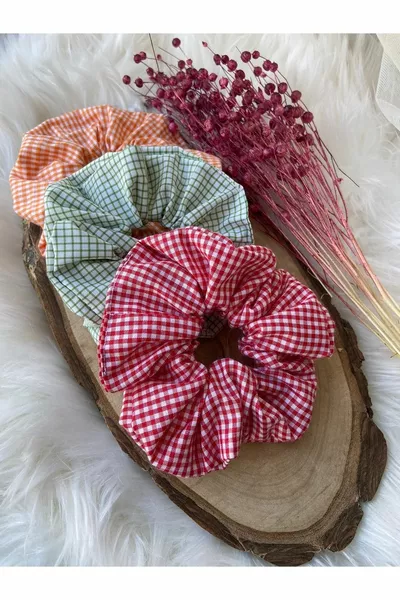 Женские 4 предмета Набор эластичных зажимов для волос в клетку