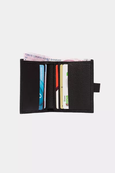  جلد طبيعي نسائي رجالي محفظة سوداء