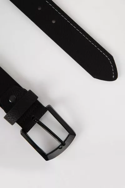 الرجال مستطيلة مشبك فو الجلود جان حزام azns