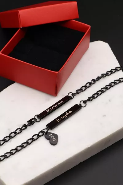 للجنسين سبوتيفي كود أسود اللون سوار زوجين واسم وسوار عزيزي