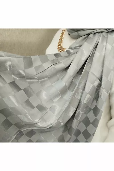 Châle Jacquard à motif damier