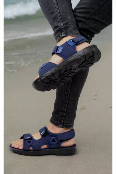 Foxter Navy Blue Спортивные мужские сандалии с анатомической прострочкой