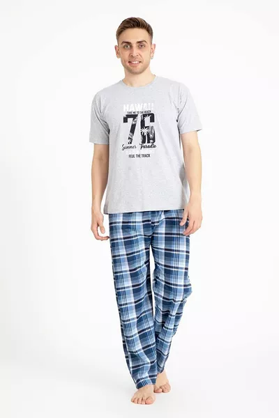 Men's Printed Pajama Set Short Sleeve