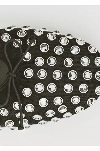 Studded Mesh Ballet Flats