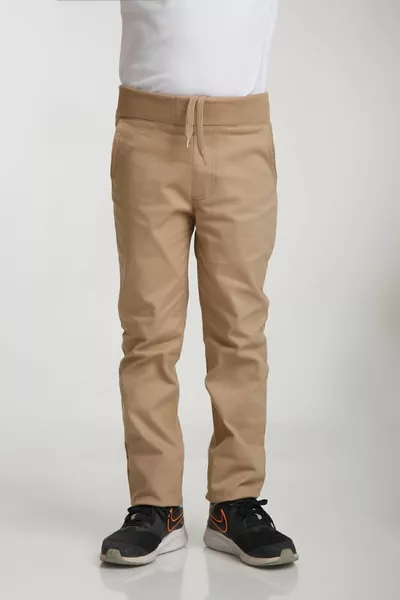 Pantalon d’école en toile à taille côtelée (UNE TAILLE EST RECOMMANDÉE)