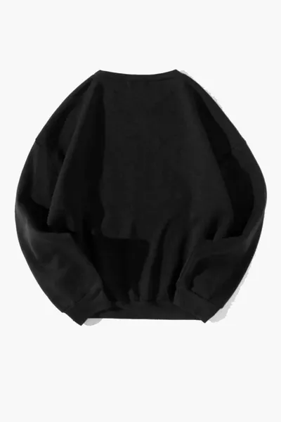 Unisex Shark bedrukt oversized zwart sweatshirt