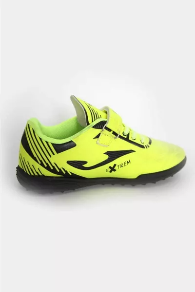 الموسم الجديد أطفال الصغار الأصفر الأسود الوحيد الفيلكرو Astroturf أحذية كرة القدم المتطرفة