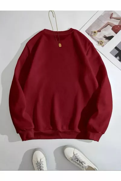 Sweathsirt unisexe Bordeaux Beauté imprimé col rond