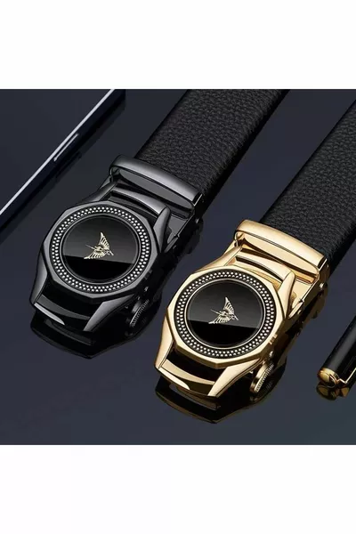 WILDİAMPOLO Class Мужской ремень из натуральной кожи с узорчатым серым металлическим ремнем с пряжкой