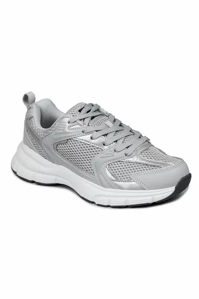 -  حذاء جري نسائي رمادي سميك