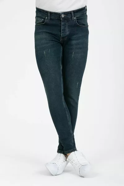 Jean Skinny Fit Bleu Vert Homme