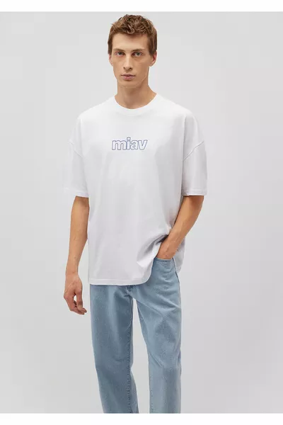 Miav bedrucktes Oversize T-Shirt Oversize / weiter Schnitt 