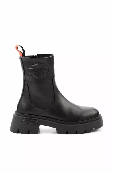 حذاء نسائي جلد أسود وبوت 