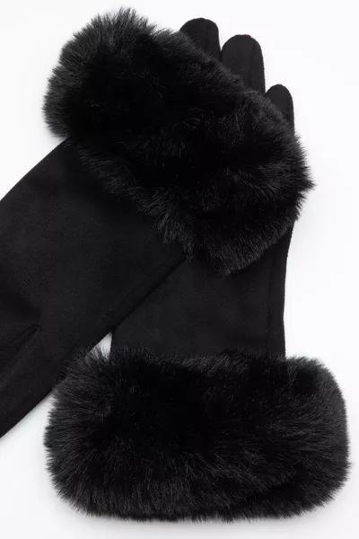 قفازات رومينا السوداء السوداء