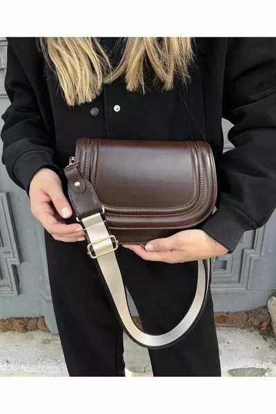 قماش حزام صدفي حقيبة أسود