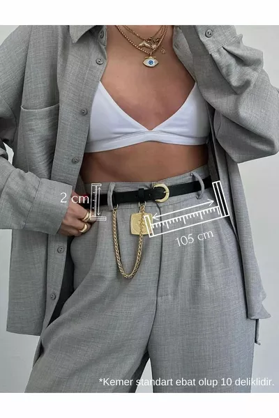 King Chain médaillon détaillé femme pantalon ceinture, veste ceinture, ceinture habillée, ceinture chemise