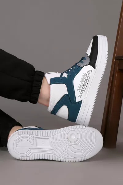 Chaussures de basket-ball montantes unisexes blanc-huile