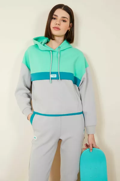 Set tuta da donna Stone con cappuccio Color Blocked - 