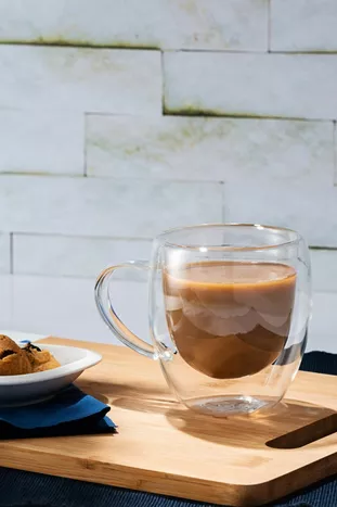 Heat Resistant ml Mug Presentation Coffee Mug | Double Glazed Double Wall Glass Mug 1 Piece