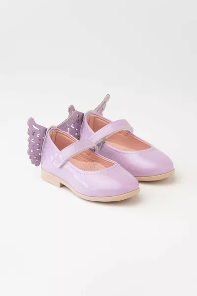 Papillon Scarpe in pelle con cinturino posteriore a farfalla per ragazze (lilla)