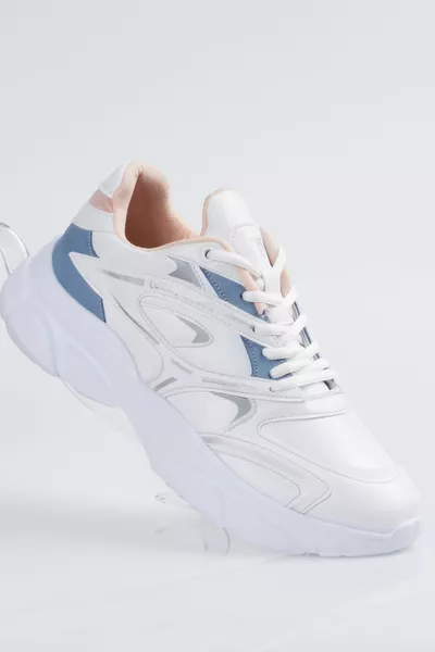 Unisexe Blanc Rose Faylon Semelle Sneakers 