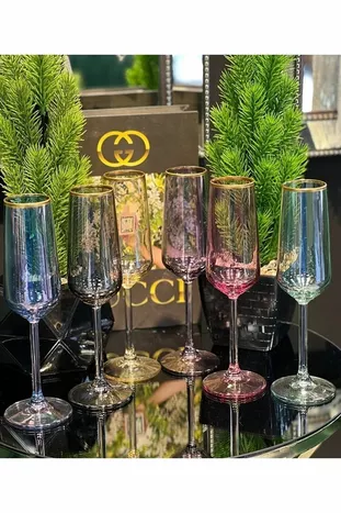 Colorful Coffee Side Soft Drink Water Glass Set Goblet Set  Cc