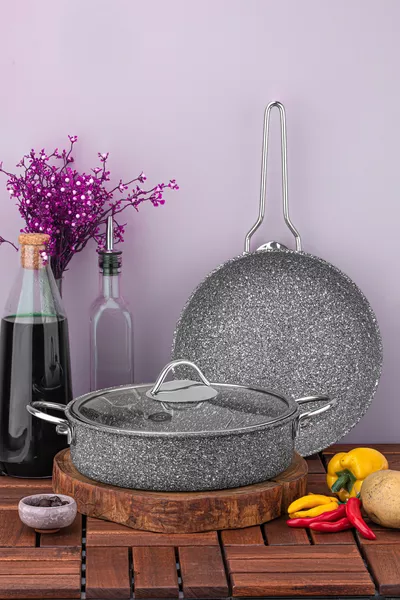 Ultra Classic 3-teiliges Granit Topf- & Pfannenset Grau