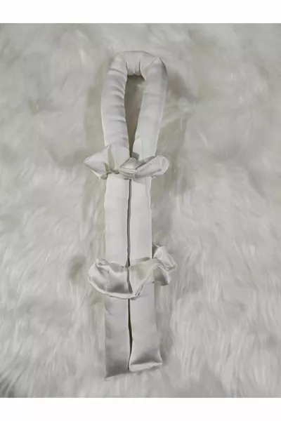 Бял цвят Безтоплинна сешоар за коса Сатенова ролка за коса Комплект фиби