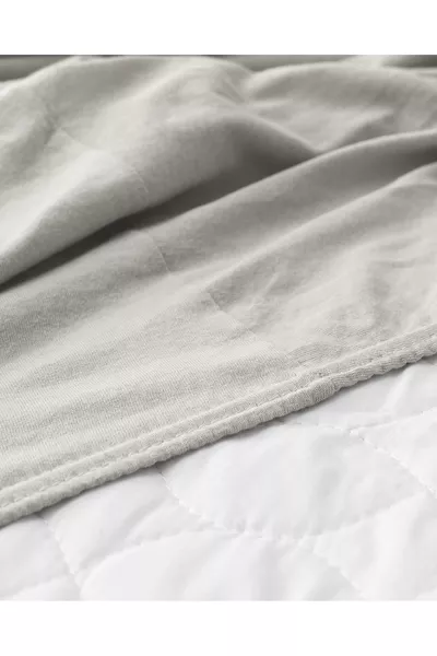 ملاءة سرير مزدوجة مطاطية % قطن - رمادي