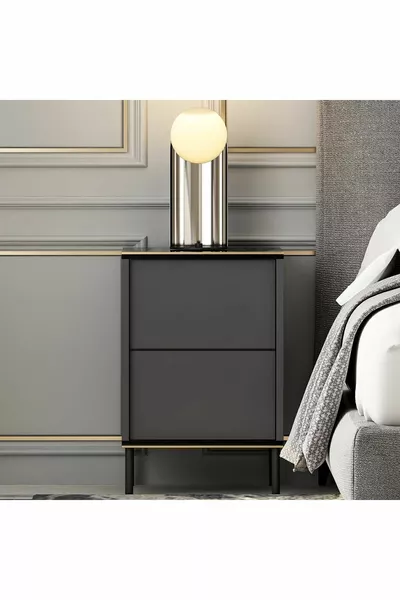 خزانة جانبية إيمدج أنثراسيت (نقشة رخام)