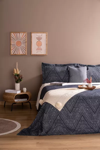 Ada Çift Kişilik Yatak Örtüsü Takımı Lacivert Günlük Çok Amaçlı Pike Örtü Seti - Şık Kutu Ve Paket