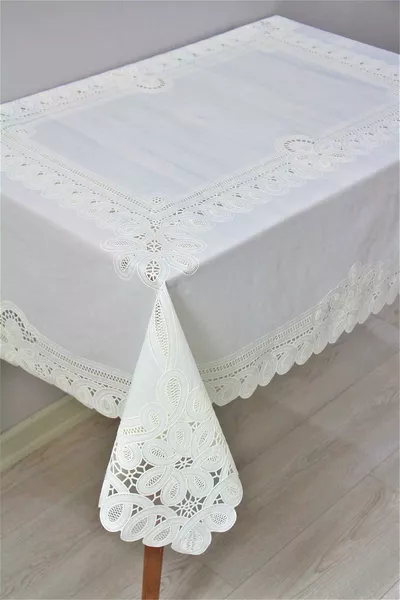 Ready Lace-Look Wipeable PVC Oilcloth Tablecloth Chain