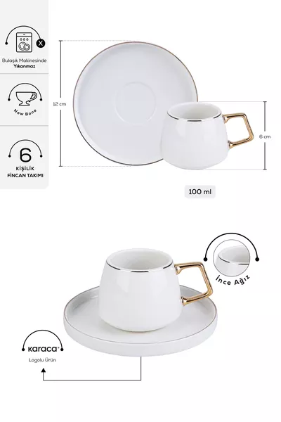 Сатурн комплект за кафе за 6 души  мл злато