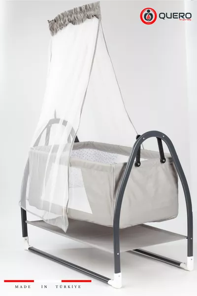 Cocoon Mother Side Cradle, Rocking, Fixed, With Basket, With Tulle, * cm Large Cradle, Thick Mattress Cradle