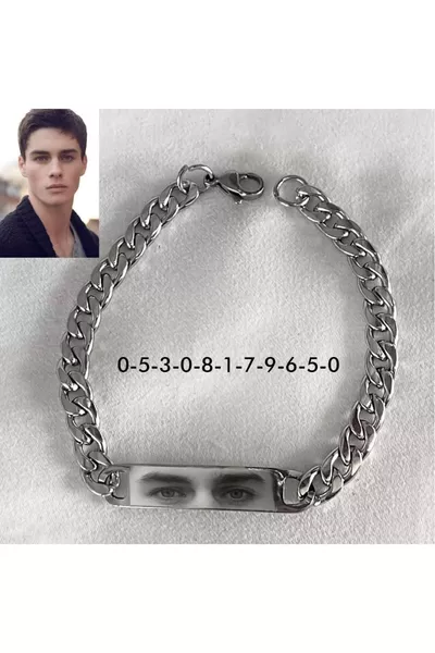 سوار سلسلة من الفولاذ مع صورة عيون شخصية مخصصة من ماركة Gastro