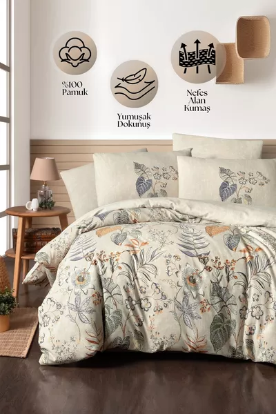 Комплект постельного белья Pesco с простыней из % хлопка для двуспальной кровати