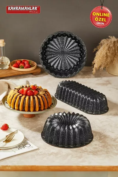Хелегра Чугунен Черен Комплект от 3 Форми за Кейк