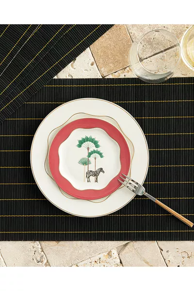 Farleg Бамбу Комплект от 4 Американски Подложки за Сервиране 4 Черни