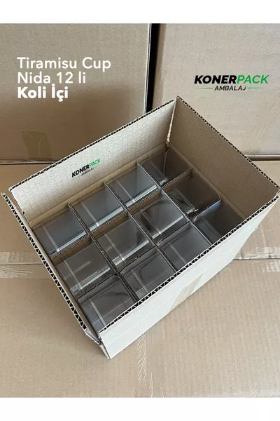 Tiramisu Cup Nida cc  Stuks Met Deksel Hard Plastic Transparante Kleur