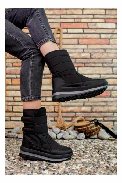 حذاء ثلجي شتوي من قماش الباراشوت مع بطانة صوف لموسم الشتاء الجديد