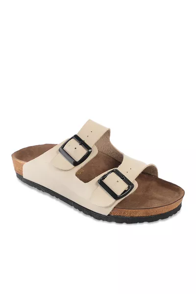 صندل نسائي لون بيج من LENS