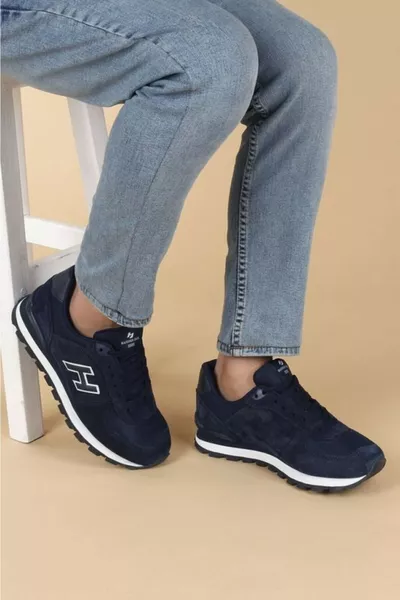 Donkerblauw - Hammerjack Peru  Echt Leren Sportschoenen