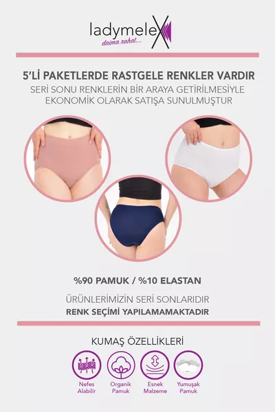 Damen Slip, Hoch taillierter Slip in gemischten Farben, weicher Baumwollstoff, zufällige Farben