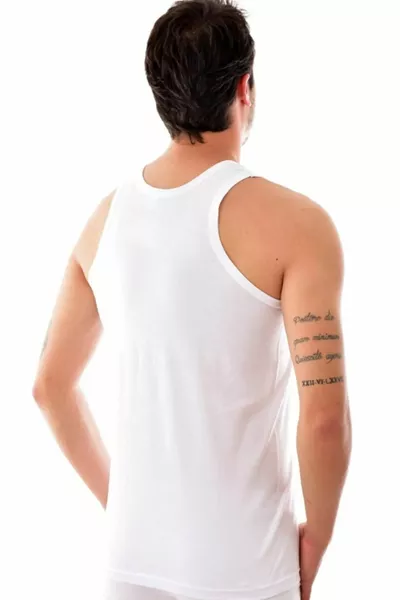 Débardeur simple blanc homme % coton
